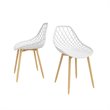 Jamesdar Kurv Steel 3 Piece Cafe Set in White & Natural