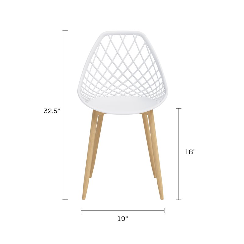 Jamesdar Kurv Steel 3 Piece Cafe Set in White & Natural