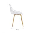 Jamesdar Kurv Steel 3 Piece Cafe Set in White & Natural