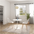 Jamesdar Kurv Steel 3 Piece Cafe Set in White & Natural