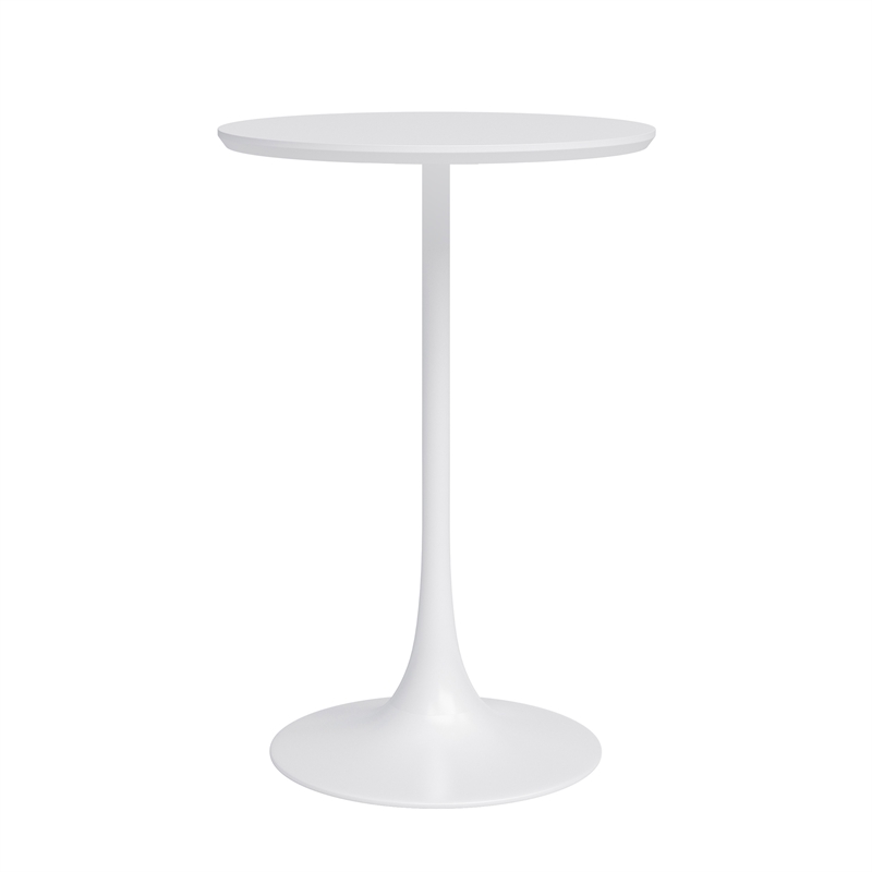 Jamesdar Kurv Steel 3 Piece Counter Height Cafe Set in White & Natural