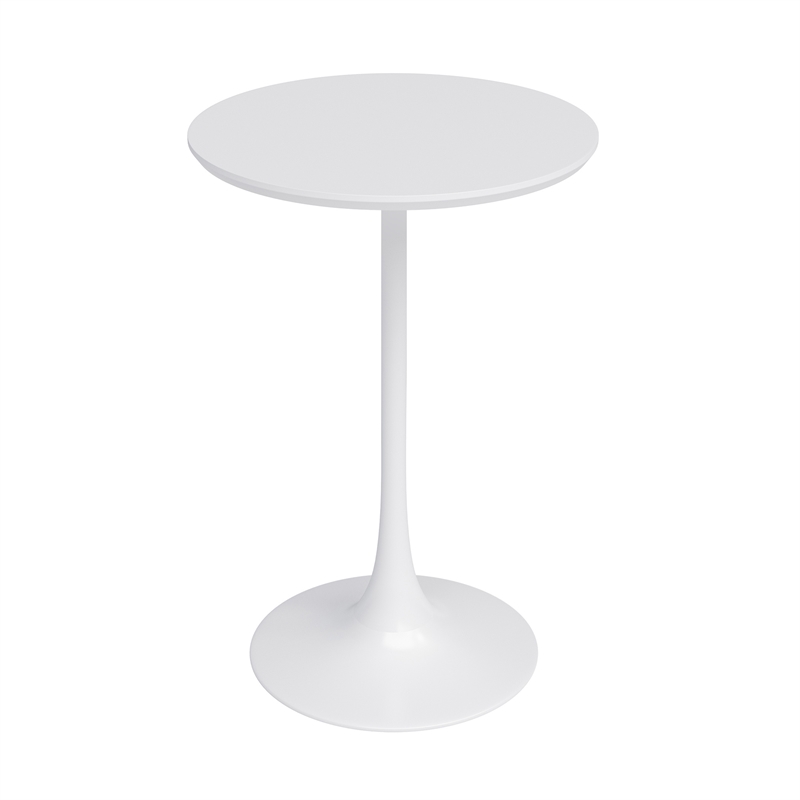 Jamesdar Kurv Steel 3 Piece Counter Height Cafe Set in White & Natural