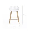Jamesdar Kurv Steel 3 Piece Counter Height Cafe Set in White & Natural