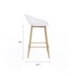 Jamesdar Kurv Steel 3 Piece Counter Height Cafe Set in White & Natural