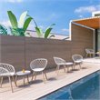 Jamesdar Kurv Plastic and Steel Chat Table in White & Natural