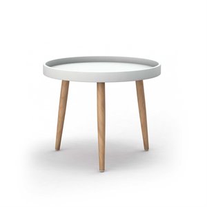 Jamesdar Kurv Plastic and Steel Chat Table in White & Natural