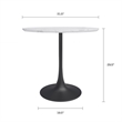 Kurv 3 Piece Cafe Dining Set Faux White Marble and Black