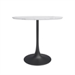 Kurv 3 Piece Cafe Dining Set Faux White Marble and Black