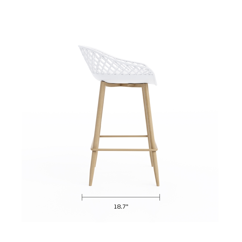 Jamesdar Kurv 3-Piece Counter Height Bistro Set in White for Indoor/Outdoor