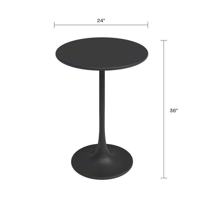 Jamesdar Kurv 3-Piece Counter Height Bistro Set in Black for Indoor/Outdoor