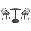 Jamesdar Kurv 3-Piece Bistro Set in Black Indoor/Outdoor
