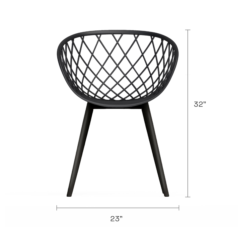 Jamesdar Kurv 3-Piece Lux Bistro Set in Black Indoor/Outdoor