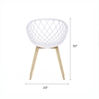 Jamesdar Kurv 3-Piece Lux Dining Set in White and Natural