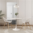 Jamesdar Kurv 3-Piece Lux Dining Set in White and Natural