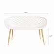 Jamesdar Kurv Bench White and Natural Indoor/Outdoor
