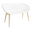 Jamesdar Kurv Bench White and Natural Indoor/Outdoor