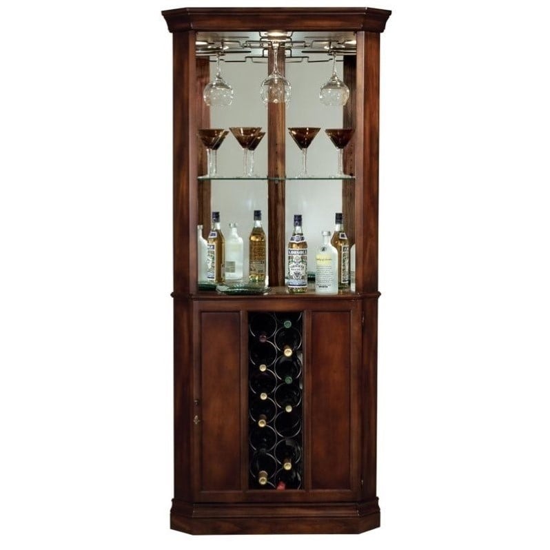 Howard Miller Piedmont Wine and Spirits Corner Home Bar Cabinet in Cherry