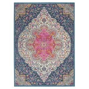 Nourison Passion 63x87&quot Rectangle Traditional Fabric Area Rug in Multi-Color