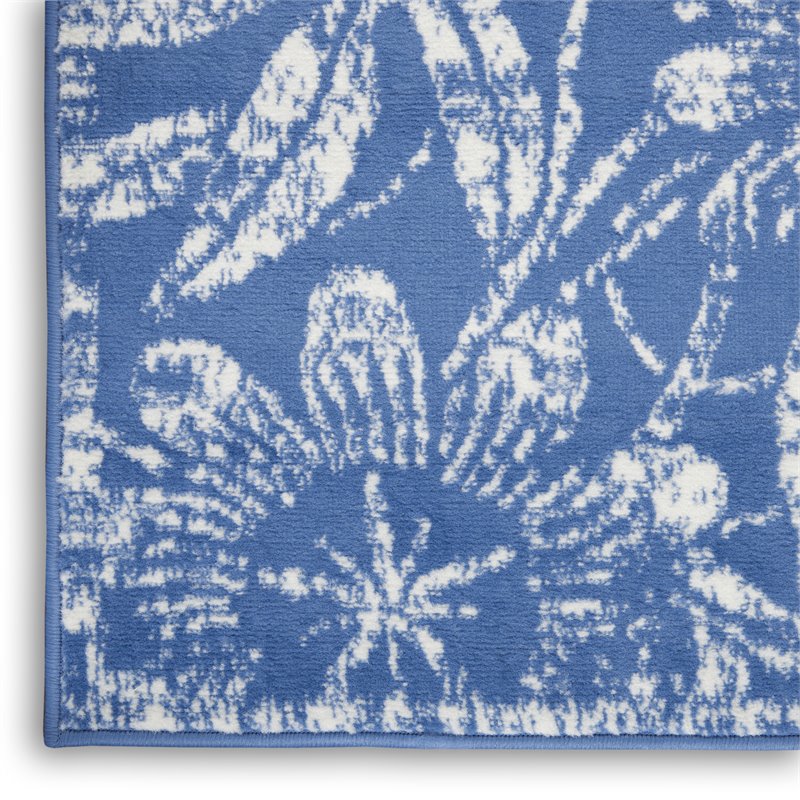 Nourison Whimsicle 4' x 6' Blue Fabric Farmhouse Area Rug (4' x 6')