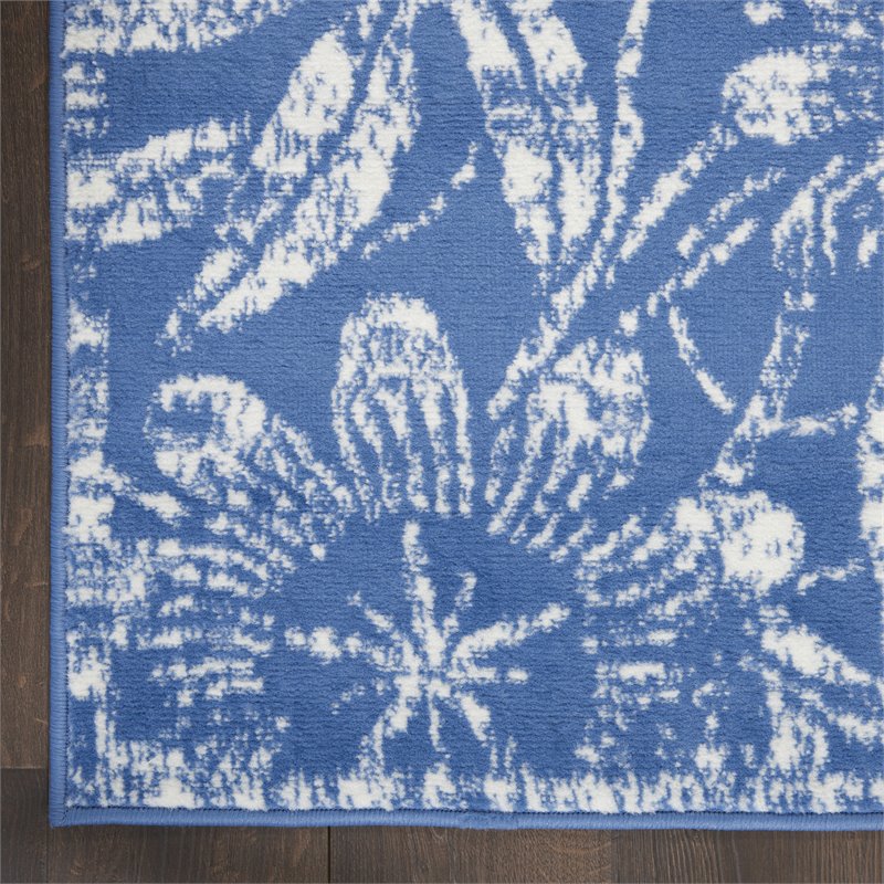 Nourison Whimsicle 4' x 6' Blue Fabric Farmhouse Area Rug (4' x 6')