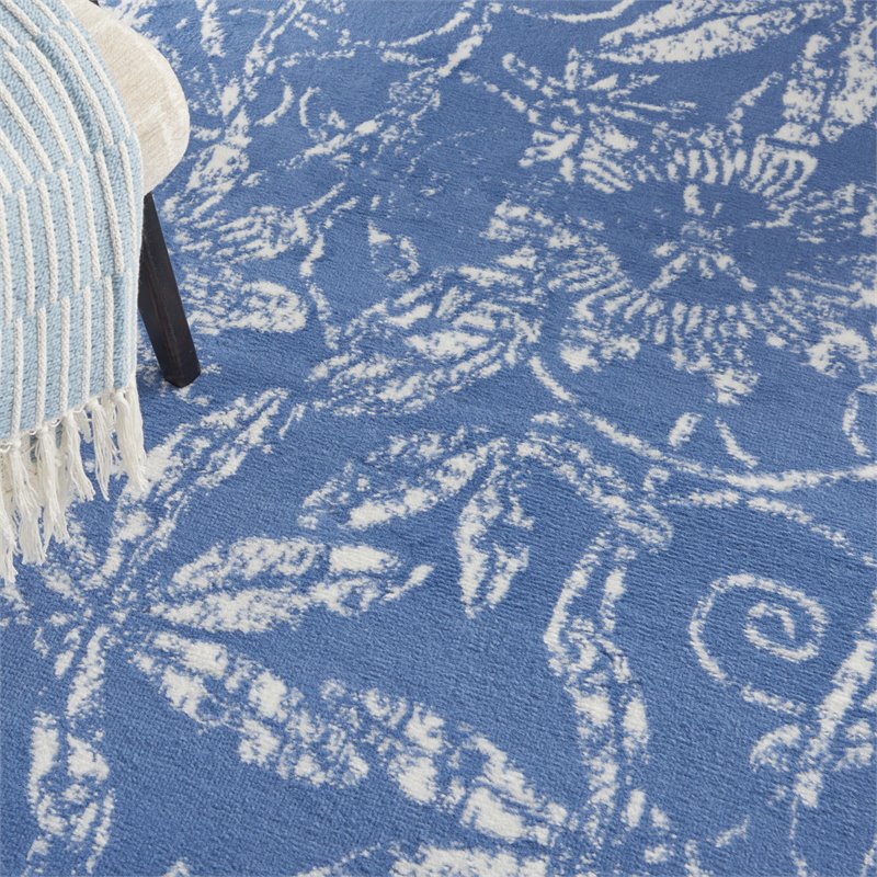 Nourison Whimsicle 4' x 6' Blue Fabric Farmhouse Area Rug (4' x 6')