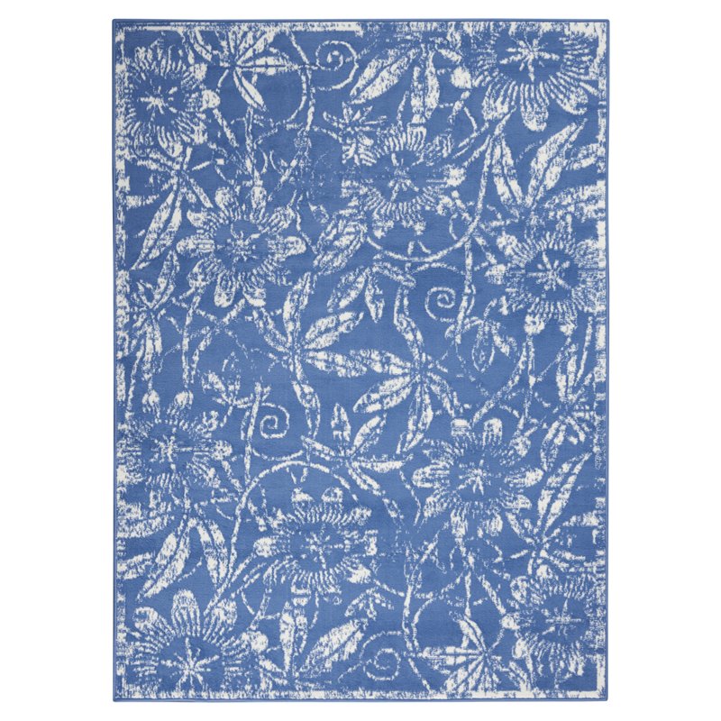 Nourison Whimsicle 4' x 6' Blue Fabric Farmhouse Area Rug (4' x 6')