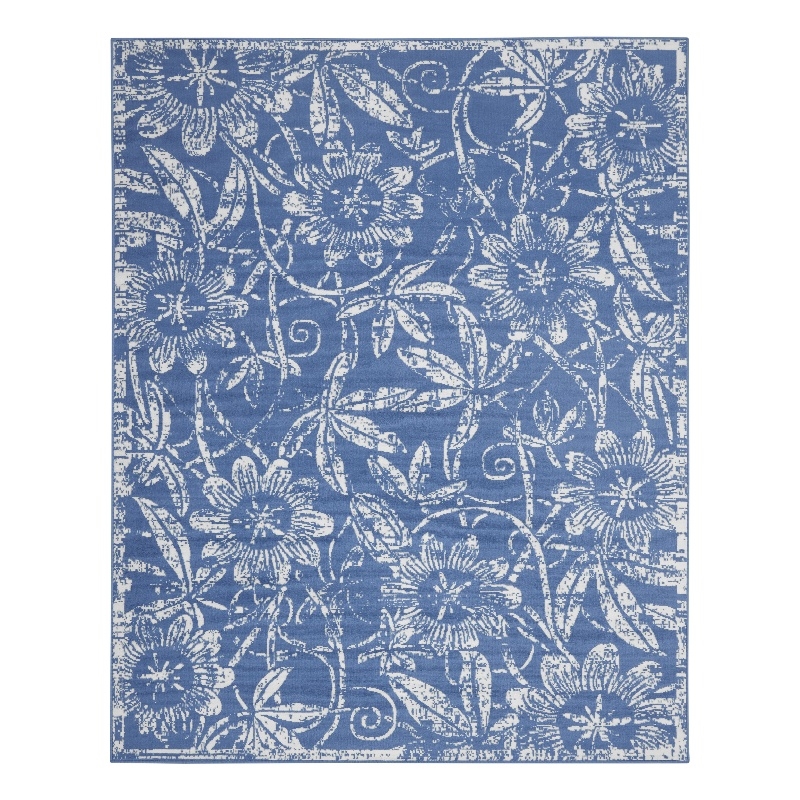 Nourison Whimsicle 8' x 10' Blue Fabric Farmhouse Area Rug (8' x 10')