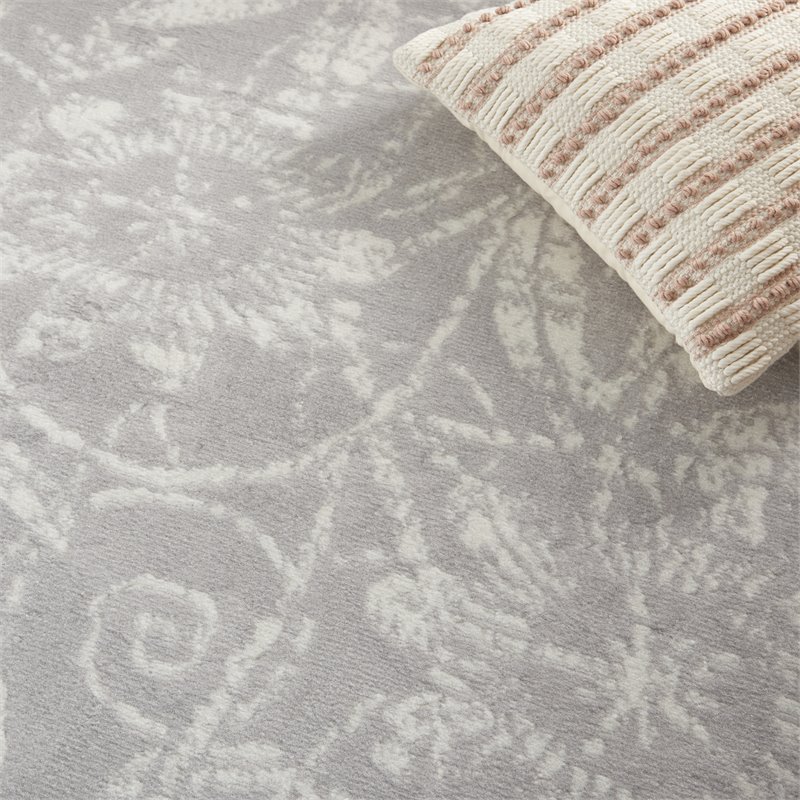 Nourison Whimsicle 4' x 6' Gray Fabric Farmhouse Area Rug (4' x 6')