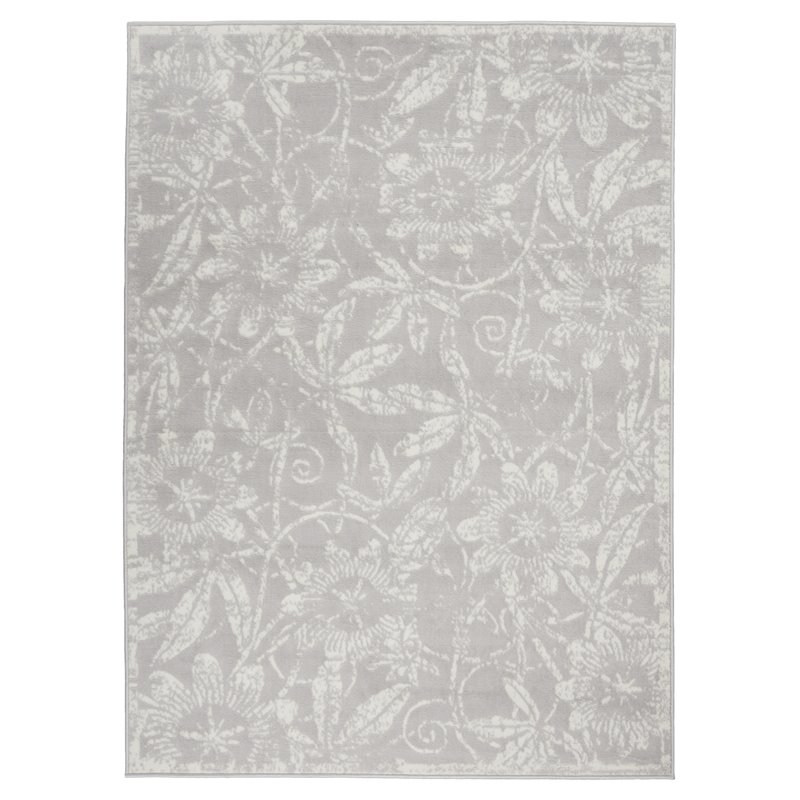 Nourison Whimsicle 4' x 6' Gray Fabric Farmhouse Area Rug (4' x 6')