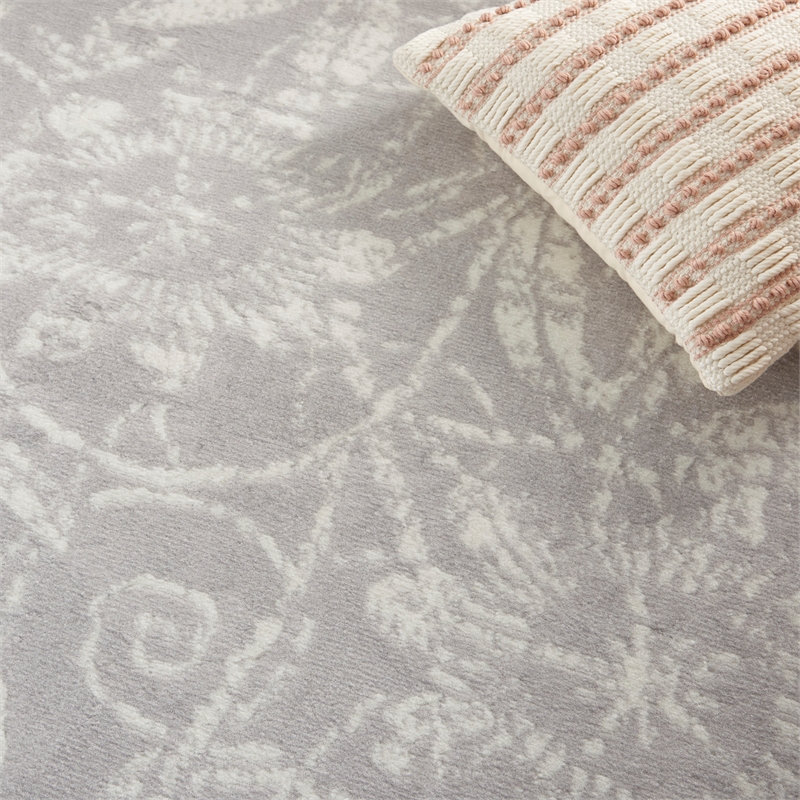 Nourison Whimsicle 6' x 9' Gray Fabric Farmhouse Area Rug (6' x 9')