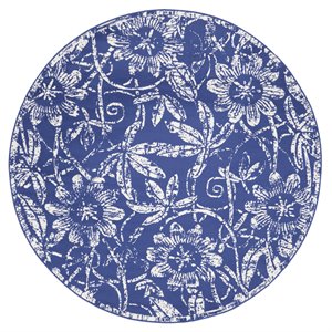 Nourison Whimsicle 8' x Round Navy Fabric Farmhouse Area Rug (8' Round)
