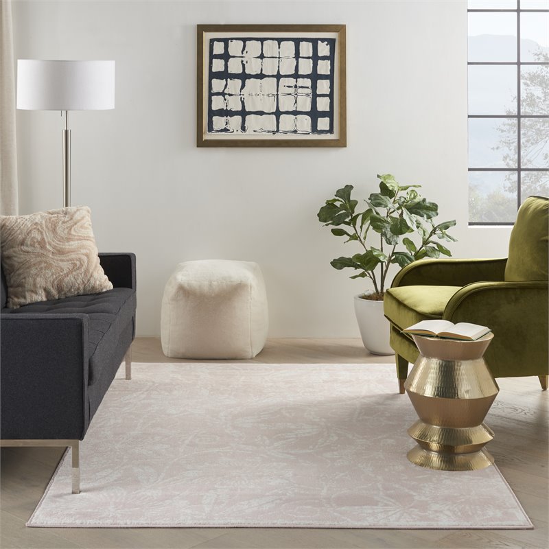 Nourison Whimsicle 5' x 7' Pink Fabric Farmhouse Area Rug (5' x 7')