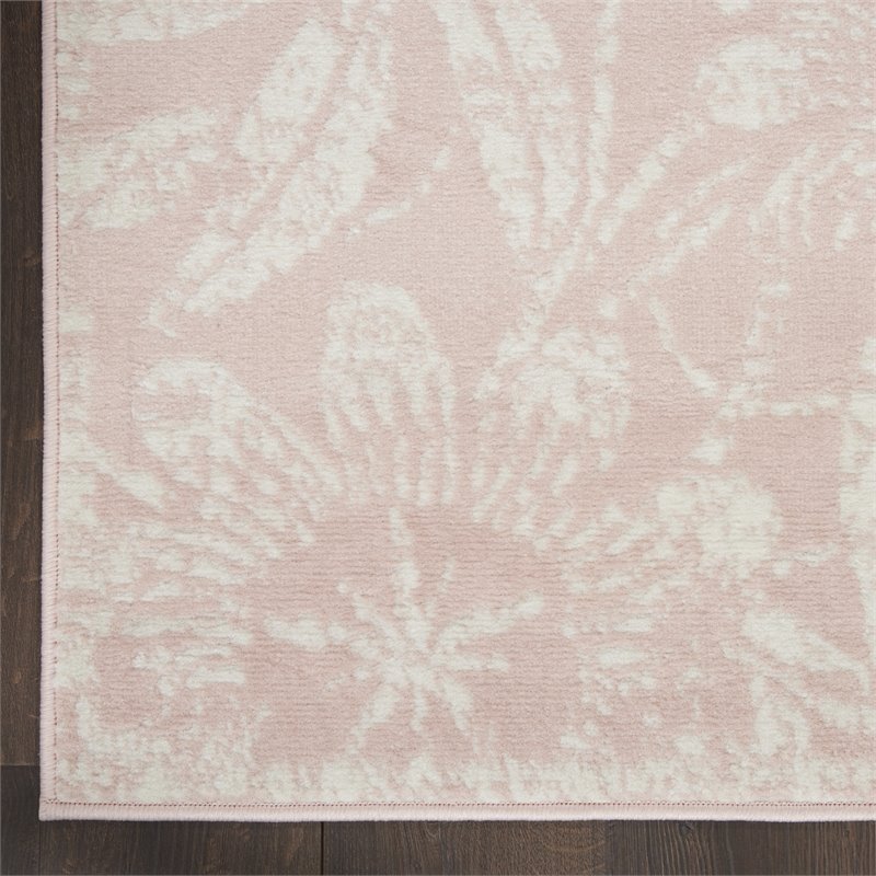 Nourison Whimsicle 5' x 7' Pink Fabric Farmhouse Area Rug (5' x 7')
