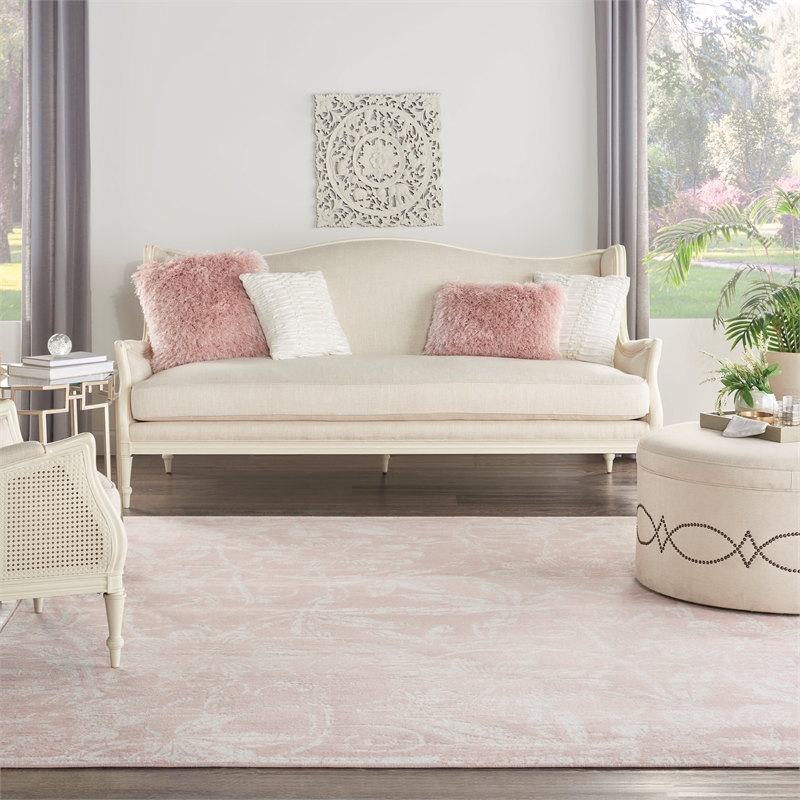 Nourison Whimsicle 7' x 10' Pink Fabric Farmhouse Area Rug (7' x 10')