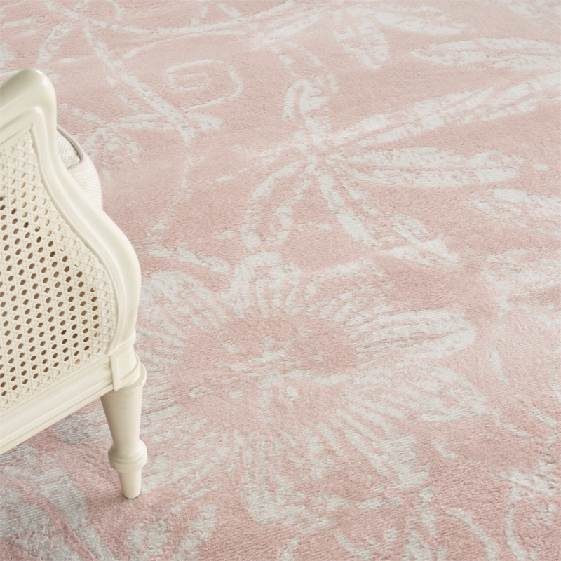 Nourison Whimsicle 7' x 10' Pink Fabric Farmhouse Area Rug (7' x 10')