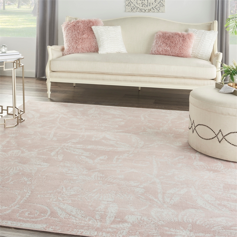 Nourison Whimsicle 7' x 10' Pink Fabric Farmhouse Area Rug (7' x 10')