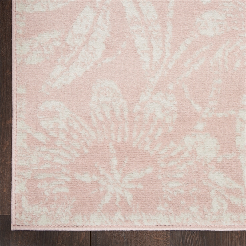 Nourison Whimsicle 8' x 10' Pink Fabric Farmhouse Area Rug (8' x 10')