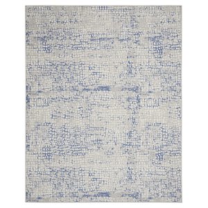 Nourison Whimsicle 84x120&quot Rectangle Fabric Abstract Geometric Area Rug in Blue
