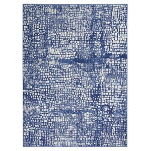 Nourison Whimsicle 60x84&quot Rectangle Fabric Geometric Area Rug in Navy