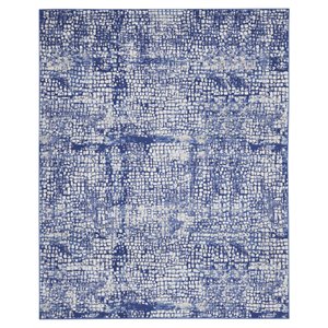 Nourison Whimsicle 84x120&quot Rectangle Fabric Geometric Area Rug in Navy