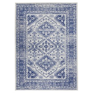 Nourison Whimsicle 60x84&quot Rectangle Fabric Geometric Motif Area Rug in Navy