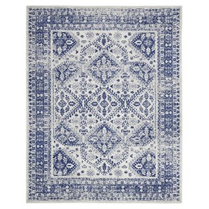 Nourison Whimsicle 84x120&quot Rectangle Fabric Geometric Motif Area Rug in Navy