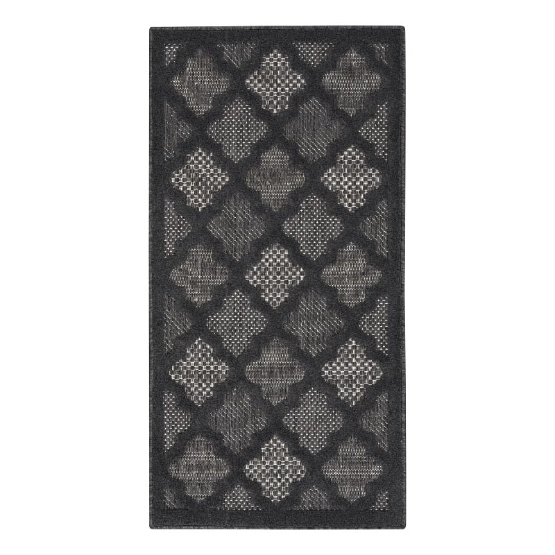 Nourison Easy Care 2' x 4' Charcoal Black Fabric Modern Area Rug (2' x 4')