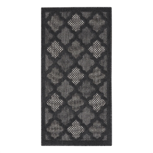 Nourison Easy Care 2' x 4' Charcoal Black Fabric Modern Area Rug (2' x 4')