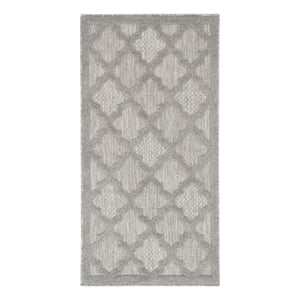 Nourison Easy Care 2' x 4' Silver Gray Fabric Modern Area Rug (2' x 4')