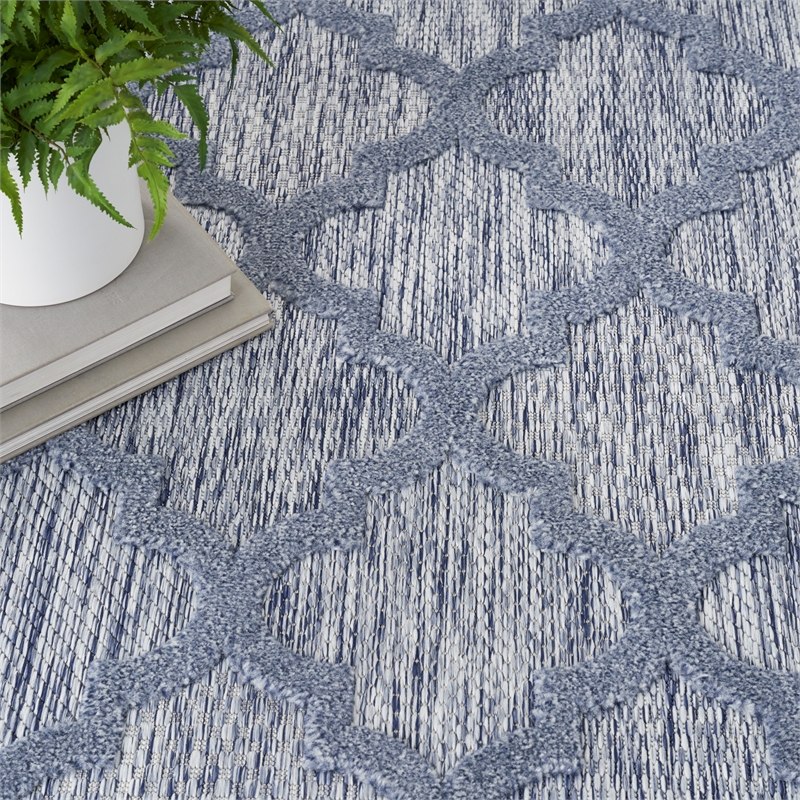 Nourison Easy Care 4' x 6' Denim Blue Indoor/Outdoor Rug