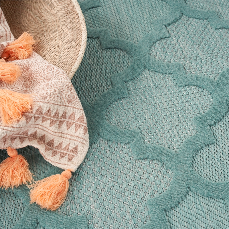 Nourison Easy Care 5' x 7' Aqua/Teal Indoor/Outdoor Rug