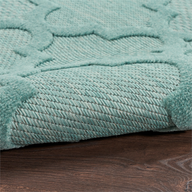 Nourison Easy Care 5' x 7' Aqua/Teal Indoor/Outdoor Rug