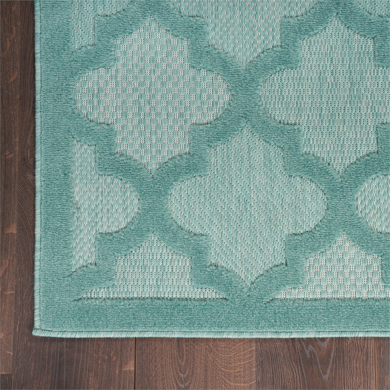Nourison Easy Care 5' x 7' Aqua/Teal Indoor/Outdoor Rug