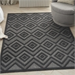 Nourison Versatile 4' x 6' Indoor/Outdoor Rug in Charcoal/Black
